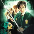 Kulatý jedlý obrázek na dort – Harry Potter, A tajemná komnata (zelená, černá, stříbrná)