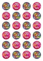 List jedlých koleček na cupcakes – Happy New Year (růžová, modrá, žlutá)