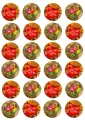 List jedlých koleček na cupcakes – Barevná láska (červená, zlatá, hnědá)