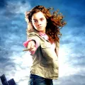 Kulatý jedlý obrázek na dort – Harry Potter, Hermiona Grangerová (modrá, hnědá, růžová)