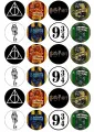 List jedlých koleček na cupcakes – Harry Potter cupcakes, kolejní erby a symboly (černá, bílá, červená)