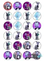 List jedlých koleček na cupcakes – Vampirina (fialová, růžová, modrá)