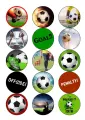 List jedlých koleček na cupcakes – Fotbal Cupcakes (zelená, černá, červená)