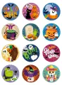 List jedlých koleček na cupcakes – Barevný Halloween (fialová, žlutá, modrá)