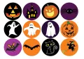 List jedlých koleček na cupcakes – Halloween mix (černá, fialová, žlutá)