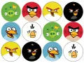 List jedlých koleček na cupcakes – Angry Birds (červená, žlutá, zelená)