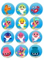 List jedlých koleček na cupcakes – Baby Shark Cupcakes (modrá, žlutá, růžová)