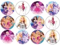 List jedlých koleček na cupcakes – Barbie Cupcakes (růžová, fialová, bílá)