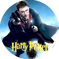 Kulatý jedlý obrázek na dort – Harry Potter, Famfrpál (modrá, černá, žlutá)