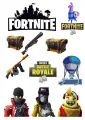 Obdélníkový jedlý papír k výřezu – Fortnite (modrá, žlutá, fialová)