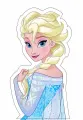 Obdélníkový jedlý papír k výřezu – Frozen, portrét princezny Elsy (modrá, žlutá, bílá)