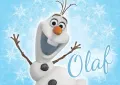 Obdélníkový jedlý obrázek na dort – Frozen Olaf (modrá, bílá)
