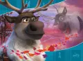 Obdélníkový jedlý obrázek na dort – Frozen Sven (tyrkysová, fialová, hnědá)