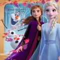 Obdélníkový jedlý obrázek na dort – Frozen čtverec (modrá, fialová, bílá)