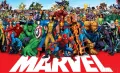 Obdélníkový jedlý obrázek na dort – Avengers, komiksová scéna na červeném pozadí (červená, modrá, žlutá)