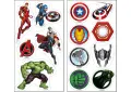 Obdélníkový jedlý papír k výřezu – Avengers, 4 hrdinové, emblémy a štít (červená, modrá, zelená)