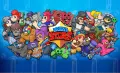 Obdélníkový jedlý obrázek na dort – Brawl Stars, parta brawlerů u zlaté hvězdy (modrá, žlutá, červená)