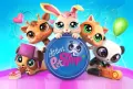 Obdélníkový jedlý obrázek na dort – Littlest Pet Shop (modrá, růžová, bílá)