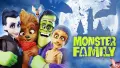 Obdélníkový jedlý obrázek na dort – Příšerákovi, Monster Family (modrá, zelená, fialová)