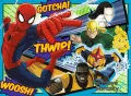 Obdélníkový jedlý obrázek na dort – Spiderman, komiks s týmem a nápisem Gotcha (modrá, červená, žlutá)