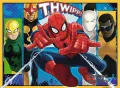 Obdélníkový jedlý obrázek na dort – Spiderman, komiksové panely a efekt Thwipp (modrá, červená, žlutá)
