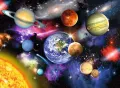 Obdélníkový jedlý obrázek na dort – Vesmír, galaxie (modrá, fialová, hnědá)