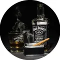 Kulatý jedlý obrázek na dort – Jack Daniels (černá, šedá, hnědá)