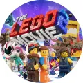 Kulatý jedlý obrázek na dort – LEGO, Movie (modrá, červená, žlutá)