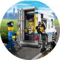 Kulatý jedlý obrázek na dort – LEGO, Policie (modrá, bílá, zelená)