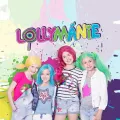 Kulatý jedlý obrázek na dort – Lollipopz, nápis Lollymánie (růžová, modrá, duhová)
