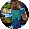 Kulatý jedlý obrázek na dort – Minecraft, blok ze slov TNT, Steve a Creeper (zelená, modrá, hnědá)