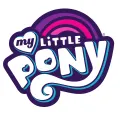 Kulatý jedlý obrázek na dort – Můj malý pony, logo My Little Pony a duha (fialová, růžová, bílá)