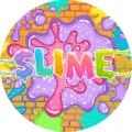 Kulatý jedlý obrázek na dort – Slime, sliz (fialová, růžová, duhová)