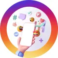Kulatý jedlý obrázek na dort – Emoji, telefon (fialová, červená, bílá)