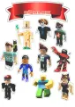 Obdélníkový jedlý papír k výřezu – Roblox, na zápichy a cupcakes (červená, modrá, bílá)