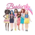 Kulatý jedlý obrázek na dort – Panenky Barbie (růžová, modrá, bílá)