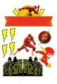Obdélníkový jedlý papír k výřezu – Flash (červená, žlutá, černá)