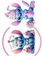 Obdélníkový jedlý papír k výřezu – Lilo & Stitch duo (modrá, růžová, fialová)