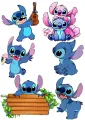 Obdélníkový jedlý papír k výřezu – Lilo & Stitch mix (modrá, růžová, zelená)