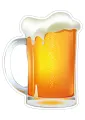 Obdélníkový jedlý papír k výřezu – Pivo, orosený půllitr s přetékající pěnou (žlutá, bílá)