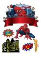 Obdélníkový jedlý papír k výřezu – Spiderman (červená, modrá, žlutá)