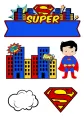 Obdélníkový jedlý papír k výřezu – Superman (modrá, červená, žlutá)