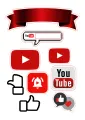 Obdélníkový jedlý papír k výřezu – YouTube (červená, černá, bílá)