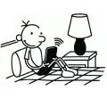 Kulatý jedlý obrázek na dort – Wimpy Kid (bílá, černá)
