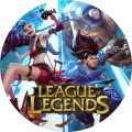 Kulatý jedlý obrázek na dort – League of Legends, Jinx, Yasuo a Blitzcrank (modrá, zlatá, růžová)