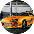 Kulatý jedlý obrázek na dort – Auto, Sporťák (žlutá, černá, zelená)