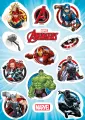 Obdélníkový jedlý papír k výřezu – Avengers, velká sestava hrdinů a znaky (modrá, červená, zelená)