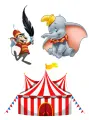 Obdélníkový jedlý papír k výřezu – Dumbo (červená, šedá, žlutá)