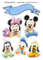 Obdélníkový jedlý papír k výřezu – Mickey a Minnie (modrá, žlutá, růžová)