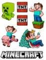 Obdélníkový jedlý papír k výřezu – Minecraft (zelená, červená, tyrkysová)